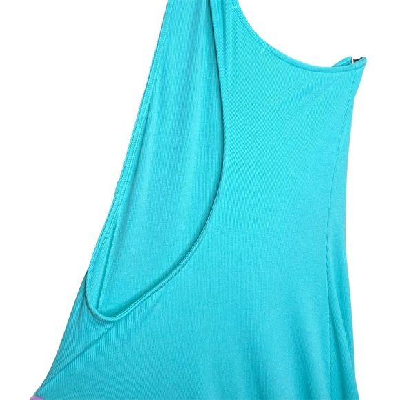 Free People Beach One-Shoulder Cutout Aqua Bodycon Dress medium NWT - Picture 4 of 8